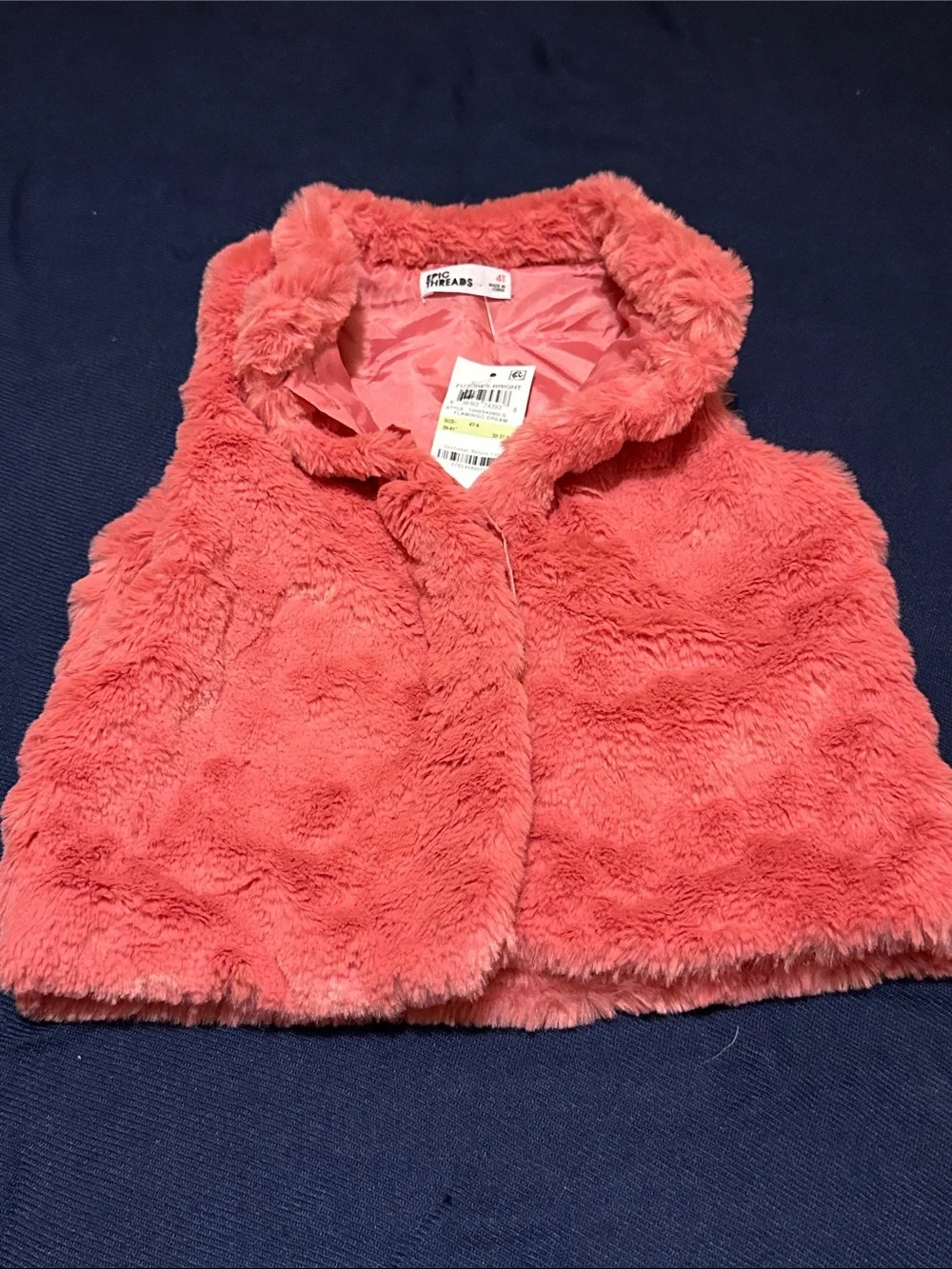 Epic Threads Coral Faux Fur Vest